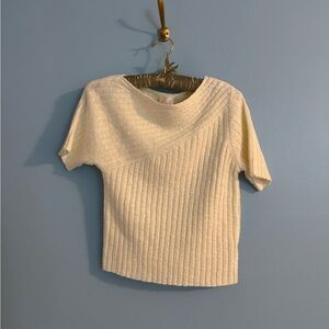 vintage y2k “so me” short sleeve cream sweater size M